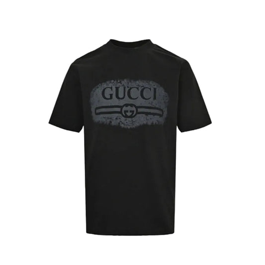 Gucci Black Washed Tonal Logo Heavyweight Tee