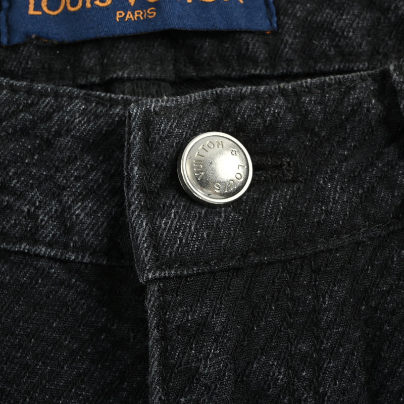 Louis Vuitton Giant Tonal Monogram Straight Jeans — Black