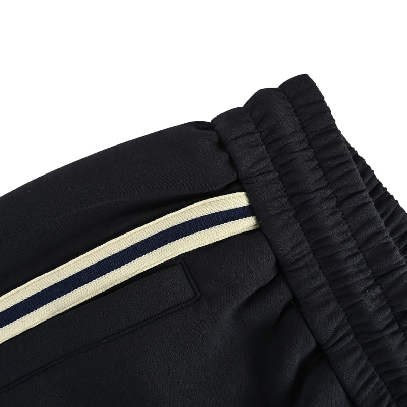 Gucci Side Script Fleece Shorts – Black / Cream Stripe