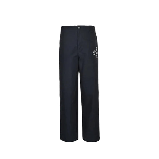 Gucci Black Wide-Leg Trousers with Vintage Crest Print