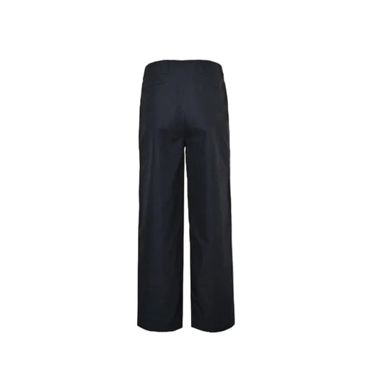 Gucci Black Wide-Leg Trousers with Vintage Crest Print