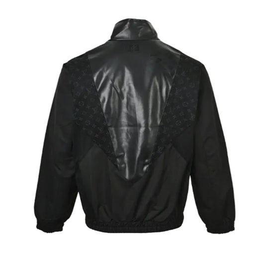 Louis Vuitton Leather Panel Hybrid Zip Jacket – Black