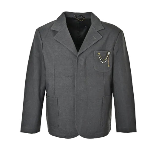 Louis Vuitton Pearl Chain Brooch Workwear Blazer – Charcoal