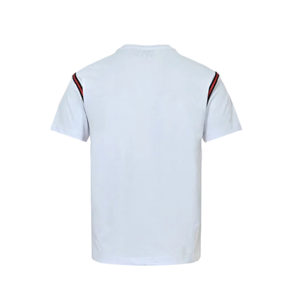 Gucci White Red-Black Shoulder-Stripe Tee