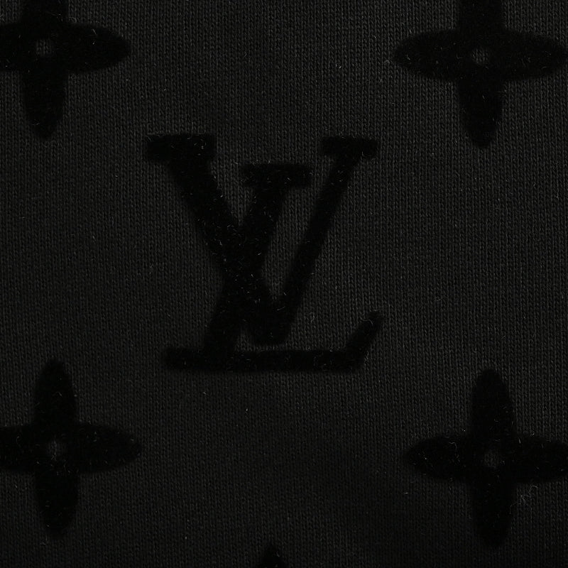 Louis Vuitton Tonal Monogram Jacquard Wide-Leg Sweatpants — Black