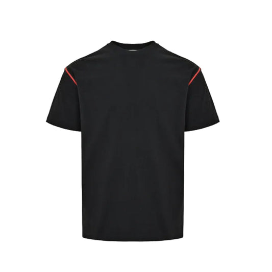 Gucci Black Red Shoulder-Stripe Knit Tee