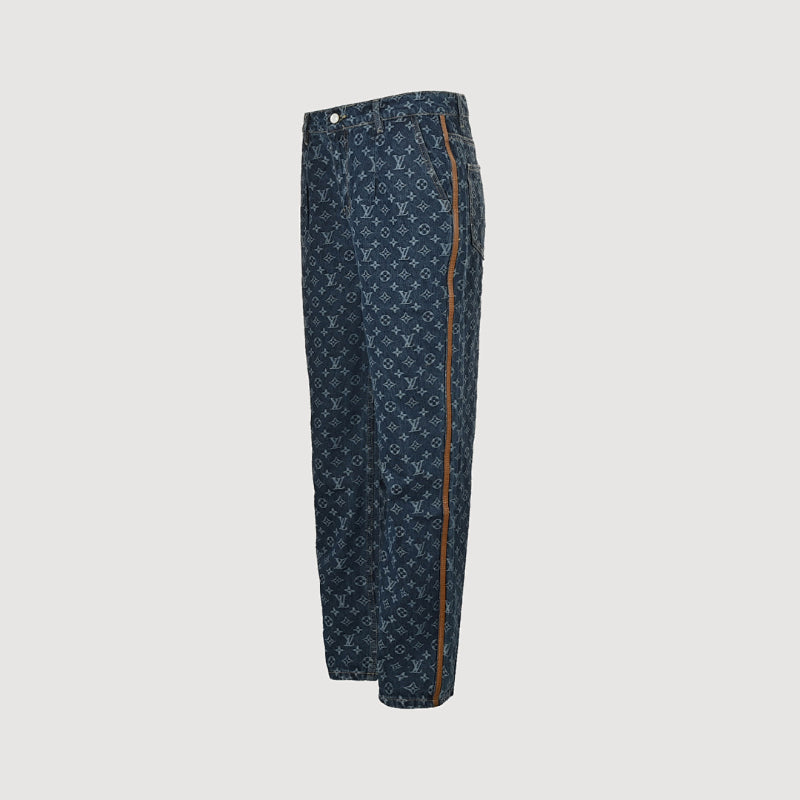 Louis Vuitton Monogram Jacquard Straight Jeans — Navy