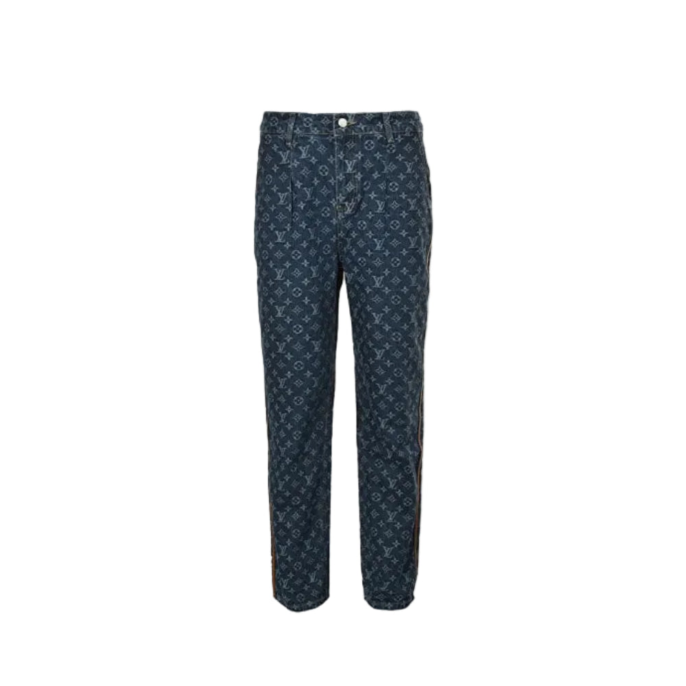 Louis Vuitton Monogram Jacquard Straight Jeans — Navy