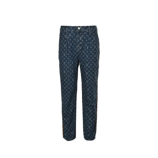Louis Vuitton Monogram Jacquard Straight Jeans — Navy