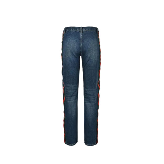 Gucci Indigo Side-Stripe Straight Denim Pants