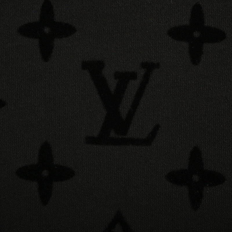 Louis Vuitton Monogram Tonal Flocked Pullover Hoodie – All Black