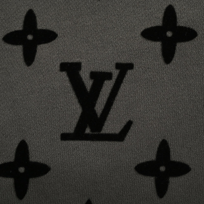 Louis Vuitton Monogram Flocked Allover Print Pullover Hoodie – Olive Green