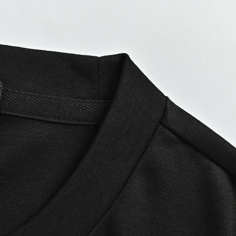 PRADA Milano Silver Metal Triangle Logo Crewneck Tee PRD Black