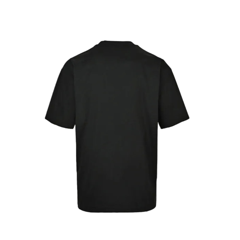 PRADA Milano Silver Metal Triangle Logo Crewneck Tee PRD Black