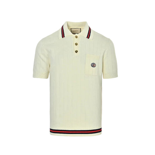 Gucci Heritage Stripe-Trim Knit Polo Shirt