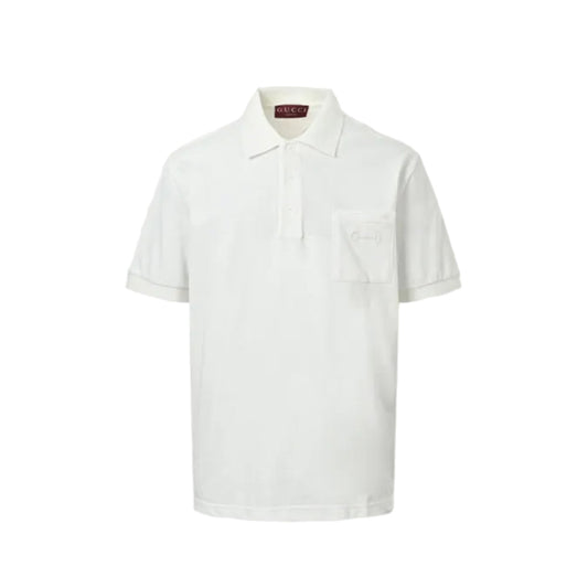 Gucci Ivory Piqué Cotton Polo Shirt