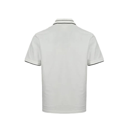PRADA Milano Double Stripe Tipping Triangle Embroidery Piqué Polo Shirt PRD Off-White