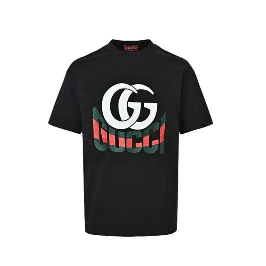 Gucci Black Double-G Monogram Graphic Tee